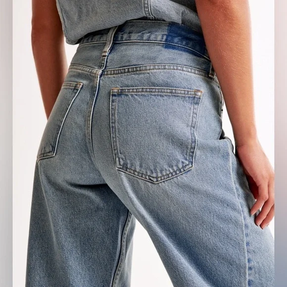 NEW! Abercrombie & Fitch The Barrel Jean Mid Rise 29 W 24 L Short Light Wash - Picture 15 of 16